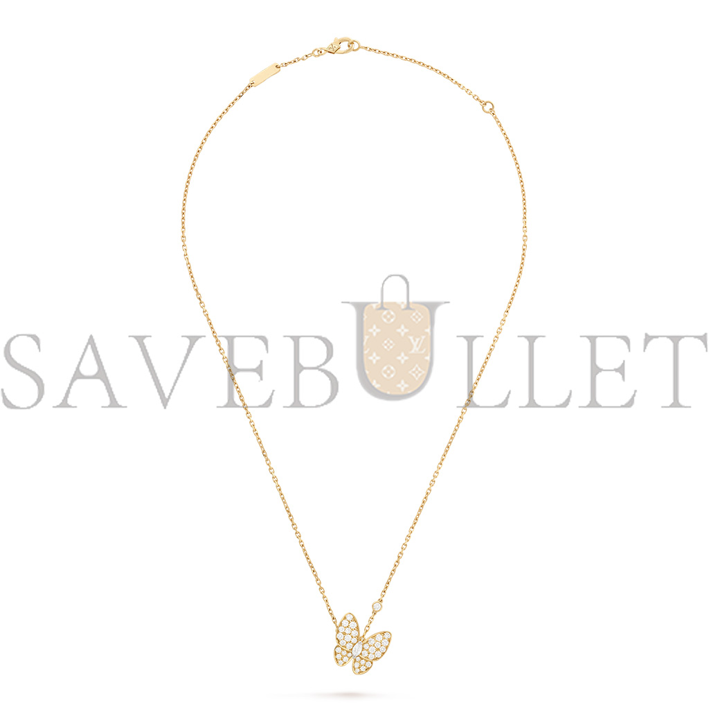 v*n cl*f arpels two butterfly pendant - yellow gold, Di*m*nd  vcarp3dp00